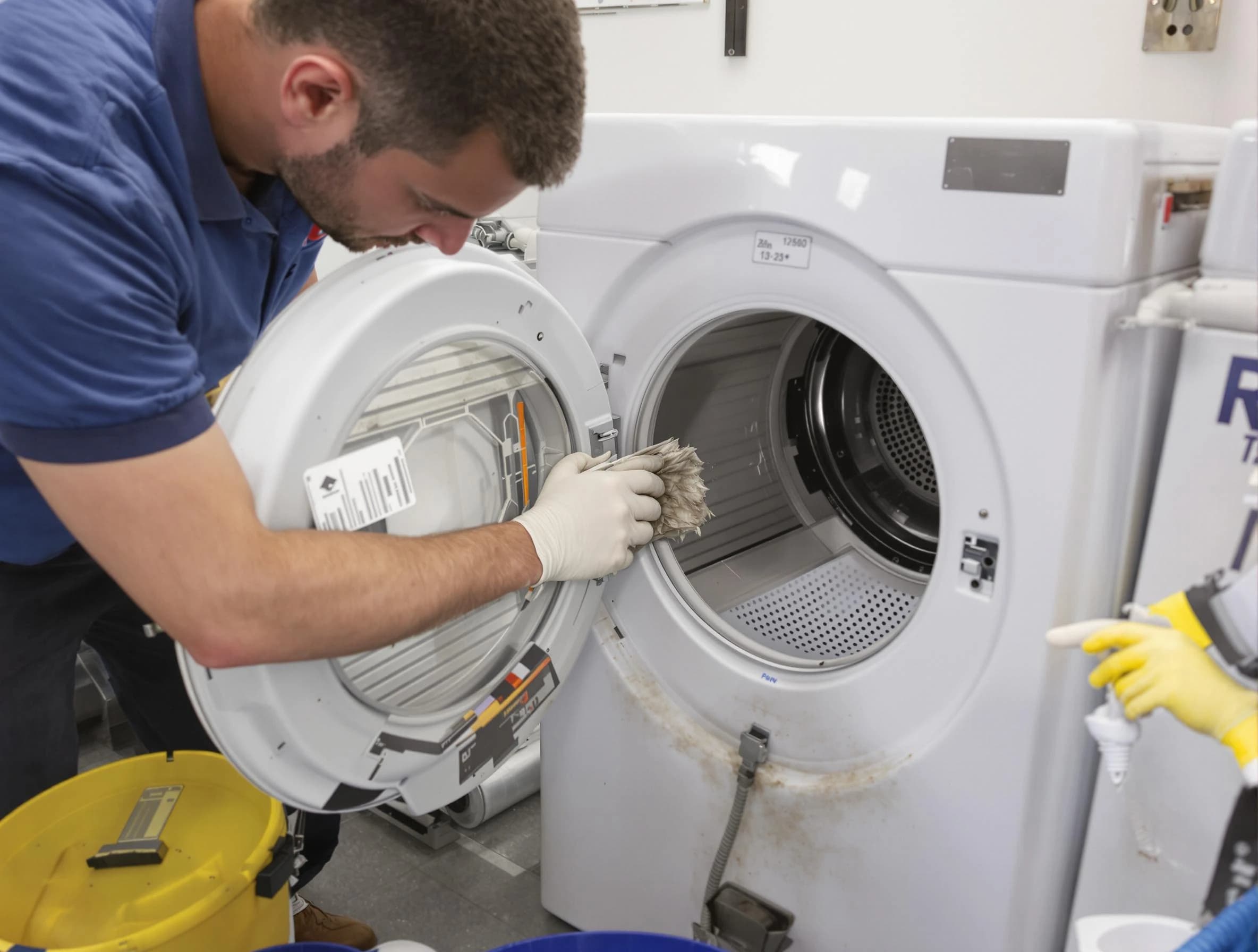 Woburn Dryer Vent Cleaning specialist performing detailed lint trap cleaning service in Woburn