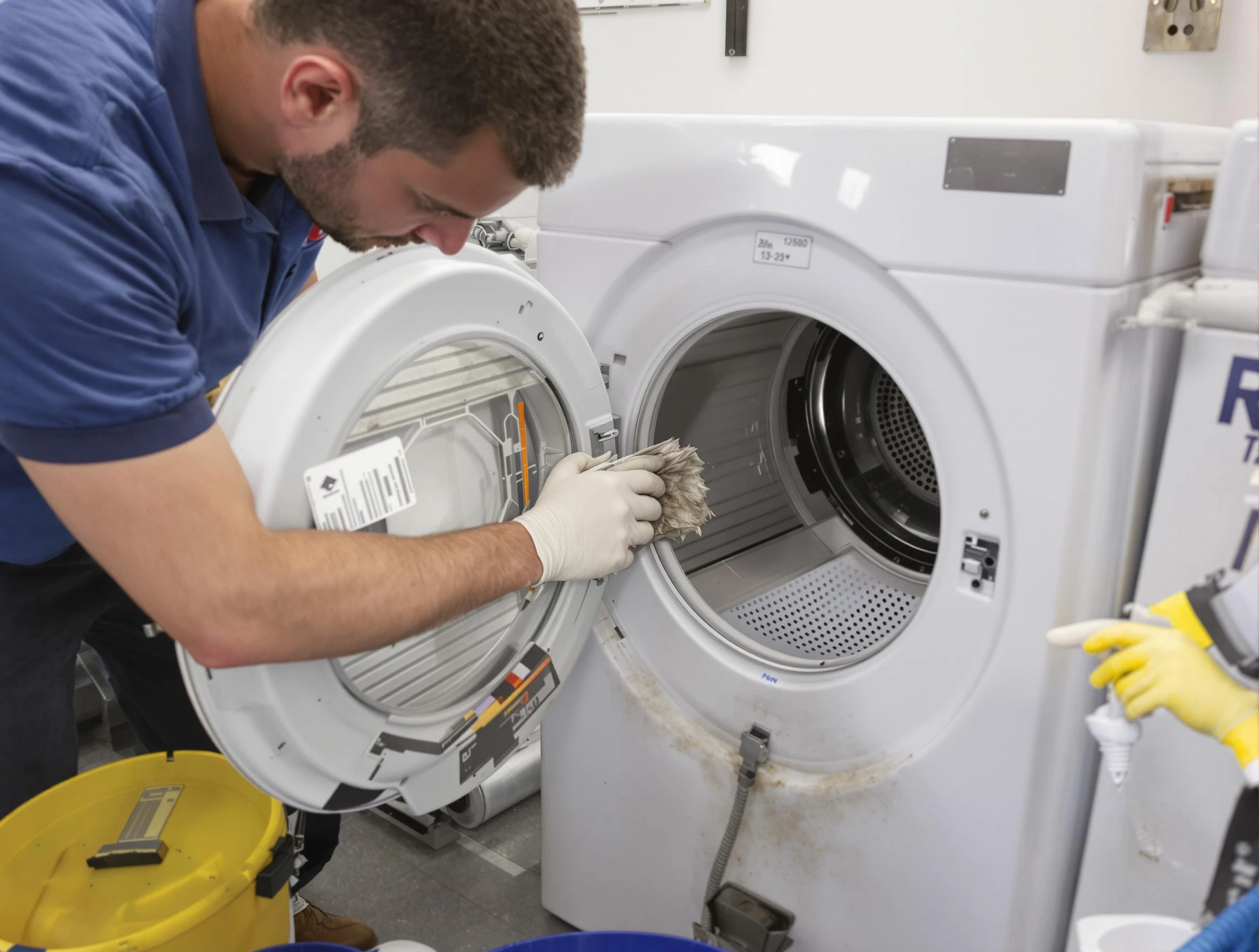 Woburn Dryer Vent Cleaning specialist performing detailed lint trap cleaning service in Woburn