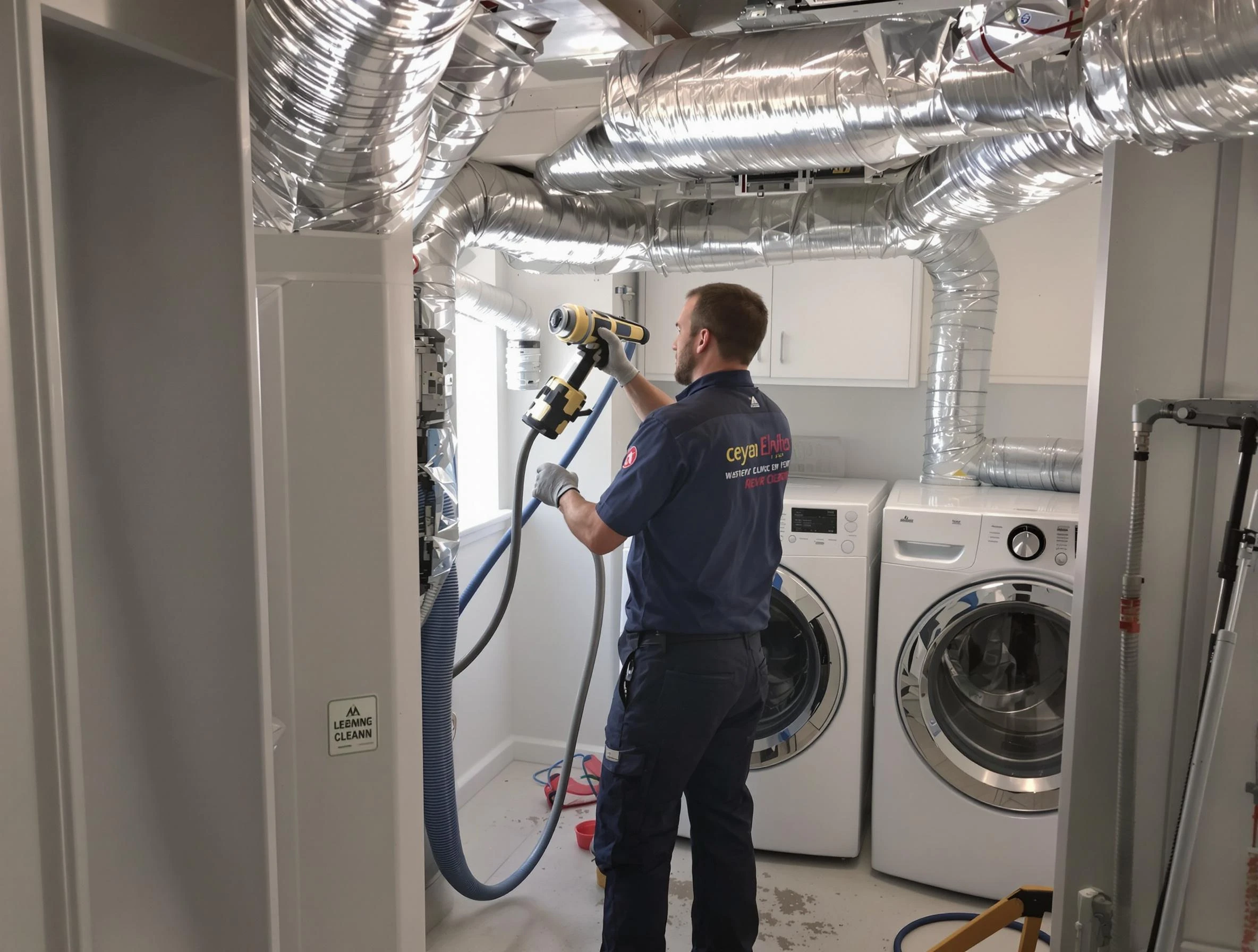 Woburn Dryer Vent Cleaning specialist using advanced equipment for thorough duct cleaning in Woburn