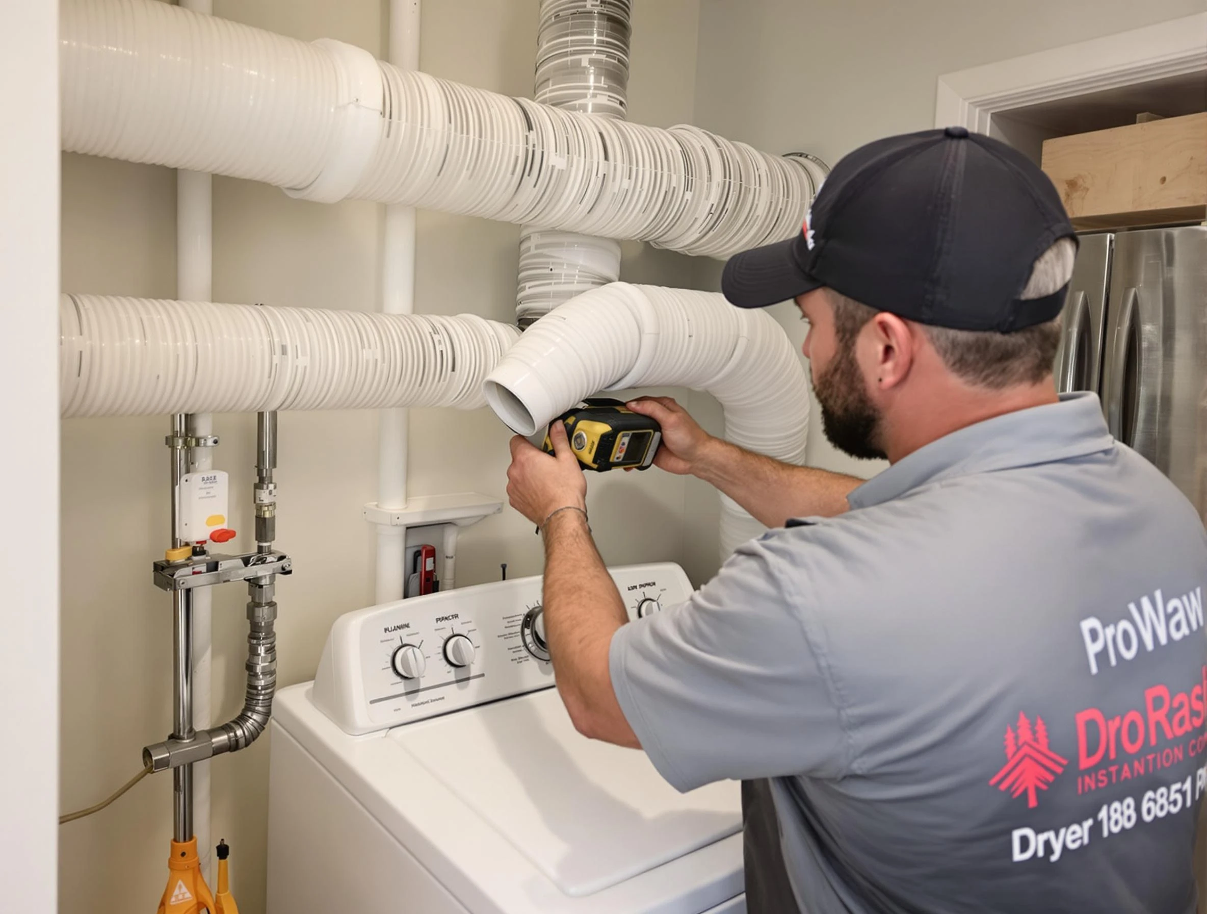 Professional dryer vent hose installation by Woburn Dryer Vent Cleaning in Woburn