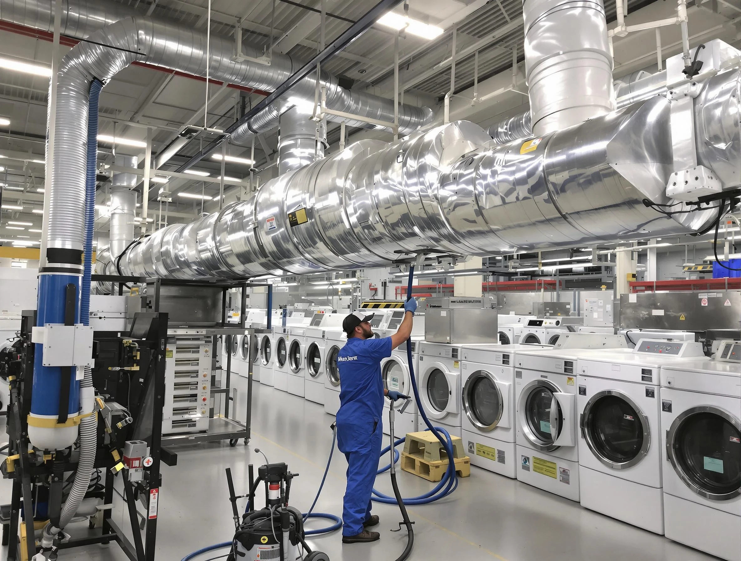 Woburn Dryer Vent Cleaning team performing heavy-duty industrial dryer vent cleaning in Woburn